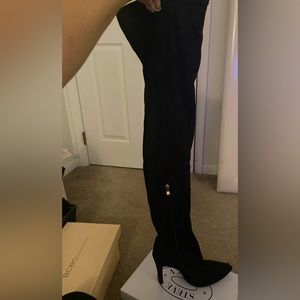 Women’s black over the knee boat